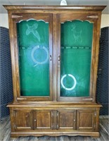 Very Nice Etched Glass Gun Cabinet