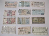 Vtg. 1900's Italian Bank Notes Incl. Banca