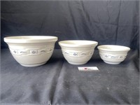 Longerberger pottery nesting bowls
