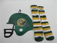 Green Bay Packers Socks & Hand Crafted Sign