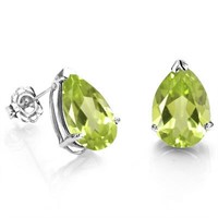 6x4MM Pear Cut Peridot .9CTW Stud Earrings in Ster