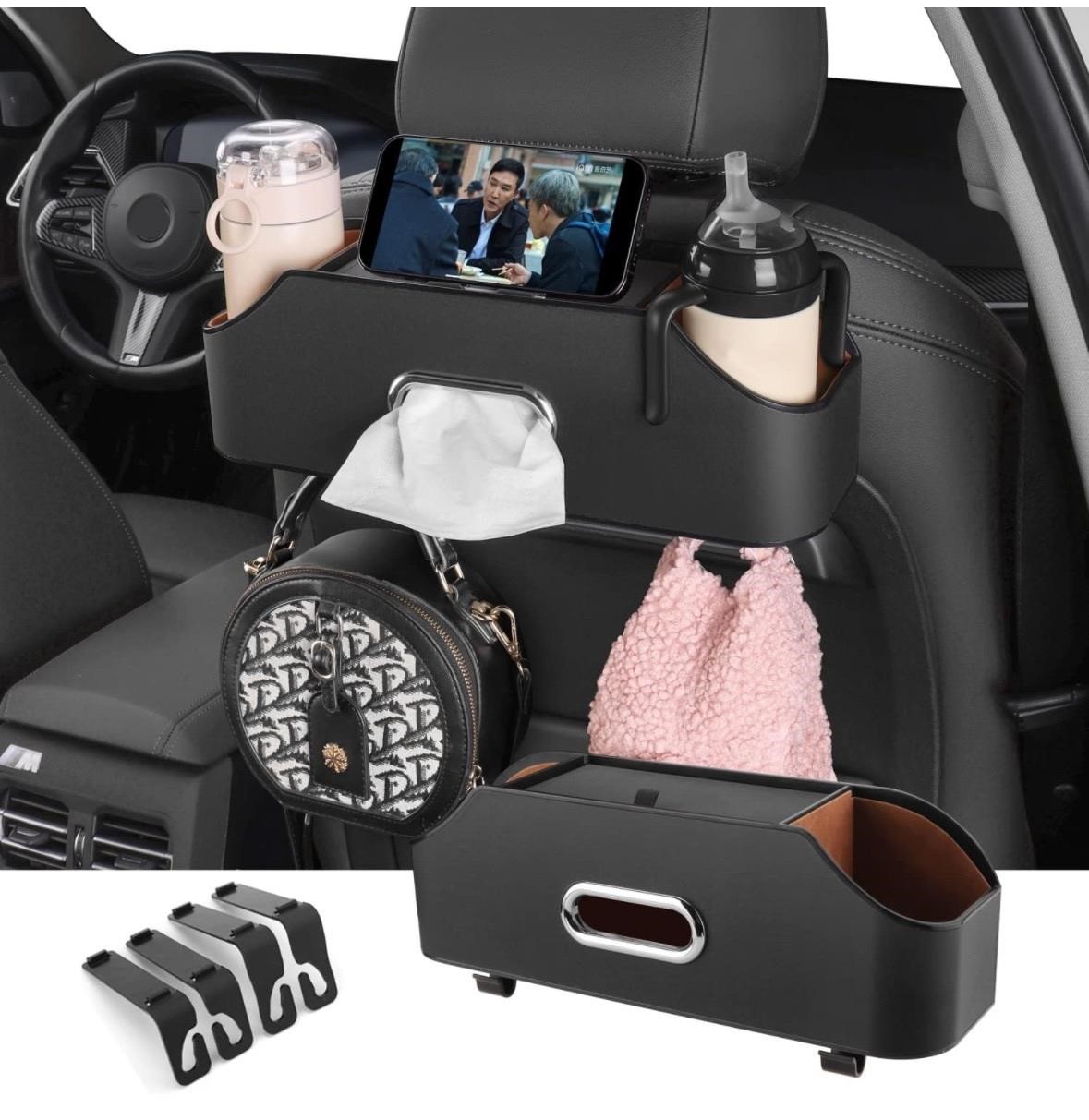 Car Back Seat Organizer with 2 Drink Cup Holder