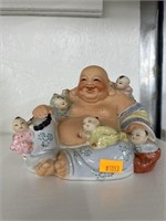 Small fertility Buddha with children 5in T