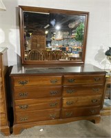 (L) Hungerford Dresser and Mirror with Glass Top