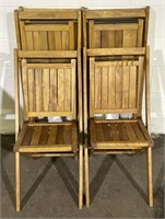 (L) 6 Simmons Company Folding Wooden Chairs 32”