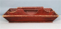 Primitive Red Painted Dovetailed Cutlery Box