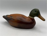 Hand Carved & Painted Wooden Mallard Duck