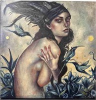 Lg Ingrid Tusell Domingo Oil Canvas "Blue Indiana"