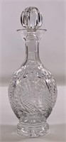 Waterford decanter, Seahorse, 3.5" dia., 13.5"T