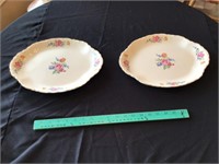 2 matching meat platters (unmarked)