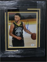 FRAMED STEPHEN CURRY SIGNED 8X10 PHOTO COA