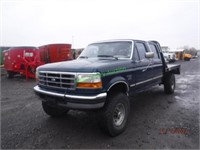1995 Ford F350 4WD Crew Cab Flat Bed Truck