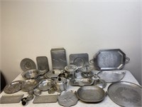 Vintage aluminum and other metalware