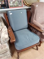 Short wood wingback chair