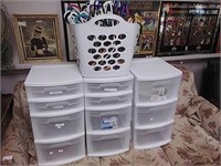3 drawer clear organizer bins & laundry basket