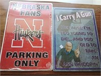 2 metal Man cave signs