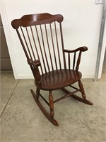 Beautiful Spindle Back Wood Rocker Rocking Chair