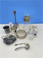 Silver Plate, Metal and Glass Items