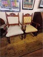 Pair of Hardwood Armchairs - upholstery required