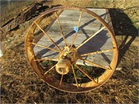 Antique 25" Steel Implement Wheel