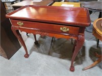 CHERRY FINISH 1 DR BALL & CLAW FOOT HALL TABLE