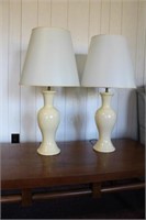 Cream Colored Lamps 33" Tall w Shade