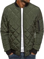 XXL Mens Flight Bomber Diamond Quilted Jacket