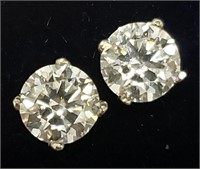 $1000 14K 0.69G  Moissanite(1ct) Earrings