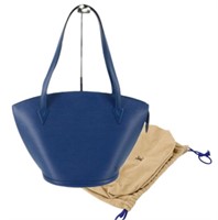 Louis Vuitton Blue Epi Shopping Handbag