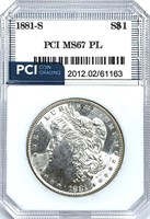 1881-S Morgan Silver Dollar MS-67 PL