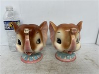 Matching pair of elephant decorations