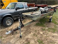 12' Flat Bottom Boat with trailer