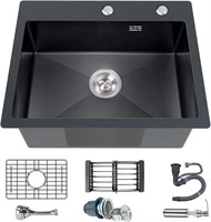 Black Kitchen Sink Stainless Steel 19.7 x 15.7 In