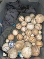 TOTE LOT OF BASEBALLS AND CANOPY (?)