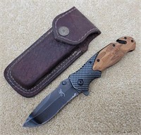 Browning X50 Pocket Hunting Knife w/ Leather Case