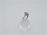 Peridot CZ Sterling Silver Ring