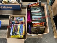 Box Of Combat/Survival Books & VHS Tapes