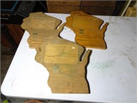 Lot of 3 Wood Wisconsin Shaped "Charter Member"