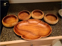 Wooden Platter and Bowls