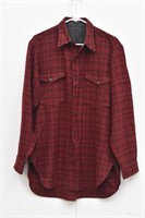 Men's Vintage Wool LS Shirt  Red & Black