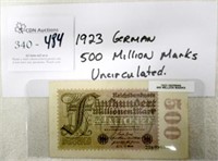 1923 German 500 Million Marks