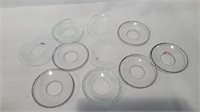 10 Glass wax drip catcher rings for candle sticks