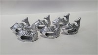 6 metal fish napkin rings