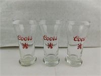 Lot of 3 Small Coors Glasses