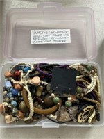 vintage glass-pottery-wood jewelry
