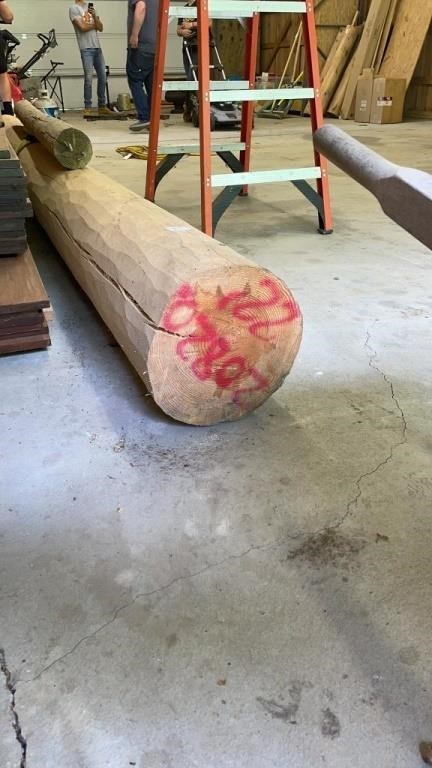 Hand -Hewn wooden post/ beam - 174 Inches long &