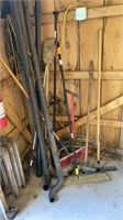 Various tools & brooms