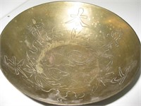 ANTIQUE CHINESE 7" HAMMERED BRASS BOWL