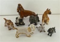 Lot of 8 Assorted Porcelain Dog Figurines