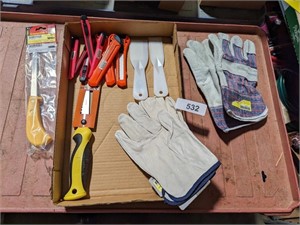 Gloves, Drywall Saw & Utility Knives